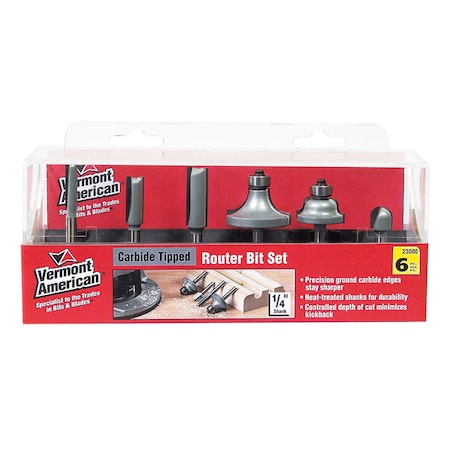 Vermont American Vermont American 1/4 in. D X Multi Size in. X 4 in. L Roman Ogee Router Bit Set 6 pc 23000
